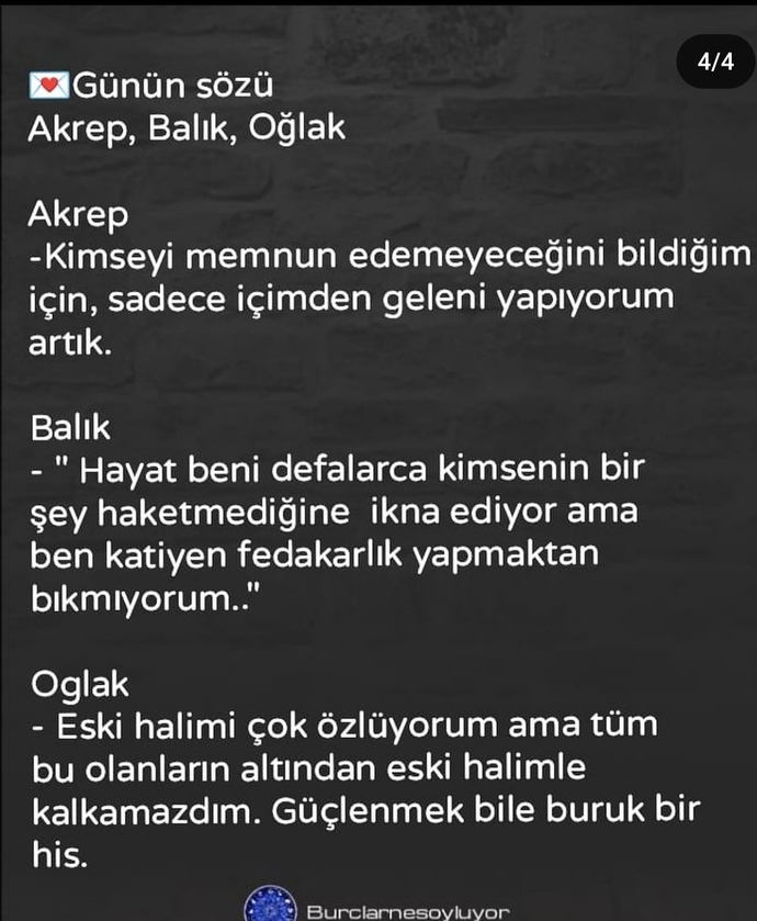 Burçlar için günün sözü nedir?