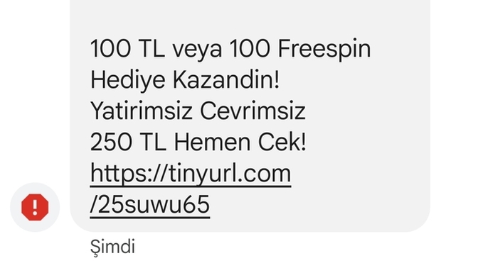 Bu tür mesajlar geliyor niye acaba?