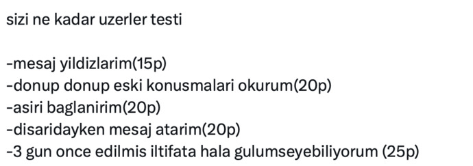 Sizi ne kadar üzerler testinden kaç puan aldınız?