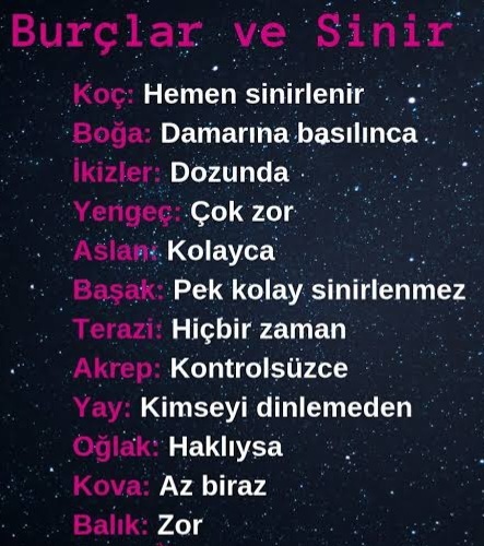 Burcunuza göre hemen sinirlenir misiniz ?