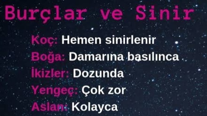 Burcunuza göre hemen sinirlenir misiniz ?