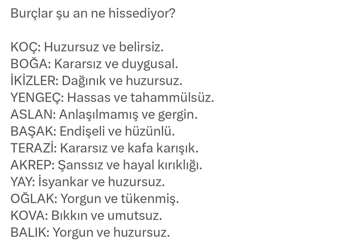 Burcuna göre şuanda ne hissediyormuşsun 🤔?