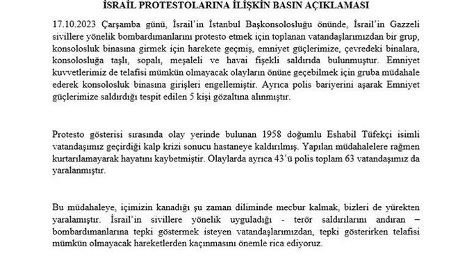 Filistin destekçileri yüzünden şimdiye kadar tam 43 polis yaralanmış özellikle polise taş atan, küfür edenler ceza alacak mı?