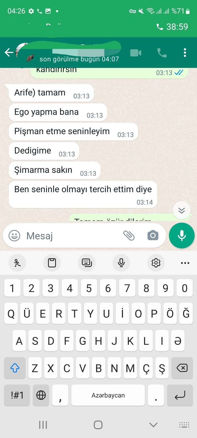 Ben evlenmeden seks yapmam dedim. Seç dedim ya ben ya öyle şeyler yapıcağın kadın. Cevabı böyle. Napmalıyım?