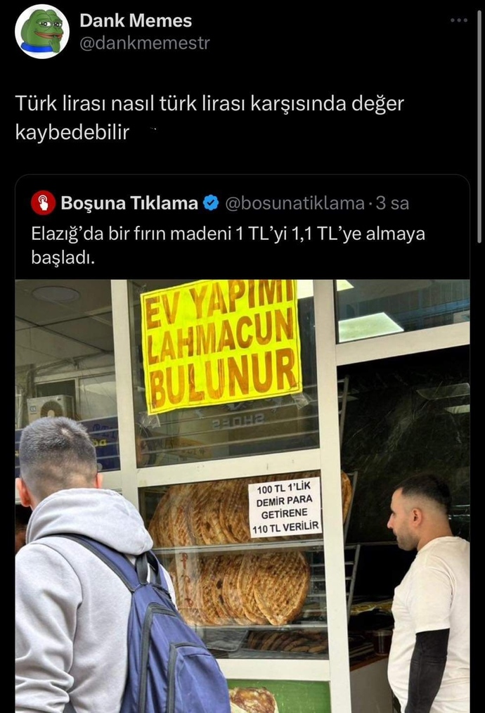 Elazığda bir fırının 1 TLyi, 1.1 TL olarak alması hakkında ne düşünüyorsunuz?