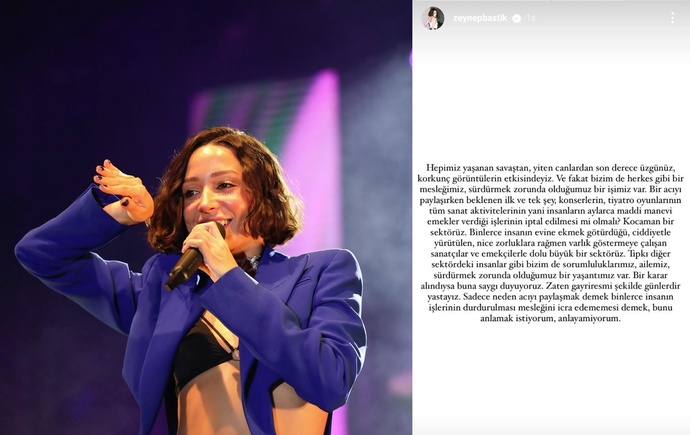 Zeynep Bastık milli yasta sanat aktivitelerinin durmasına isyan etti. Haklı mı?