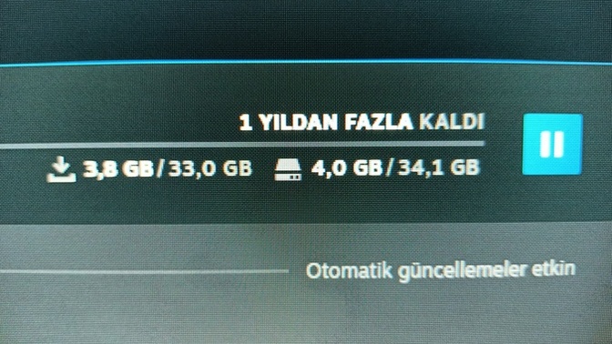Oyunun inmesi 1 yıl sürecekmiş normal mi?
