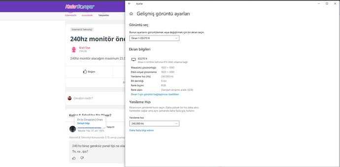 240hz monitör önerir misiniz?