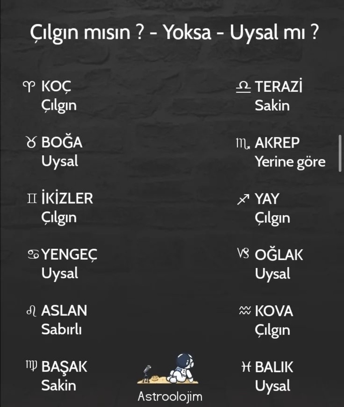 Burcuna göre çılgın mısın yoksa uysal mı?