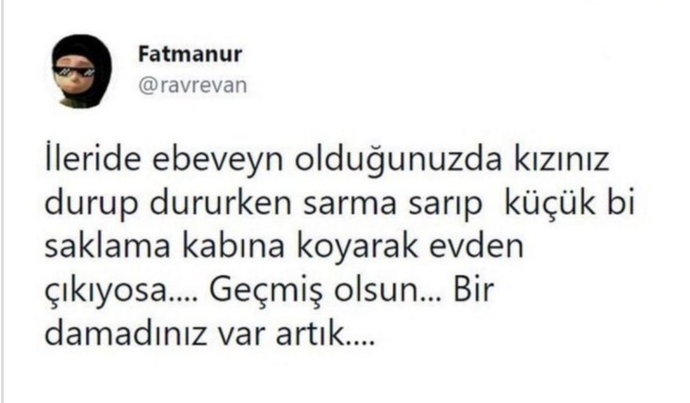 İlerde ebeveyn olduğunuzda, kızınız evden saklama kabına yemek koyup dışarı çıkıyorsa ne yapardınız?