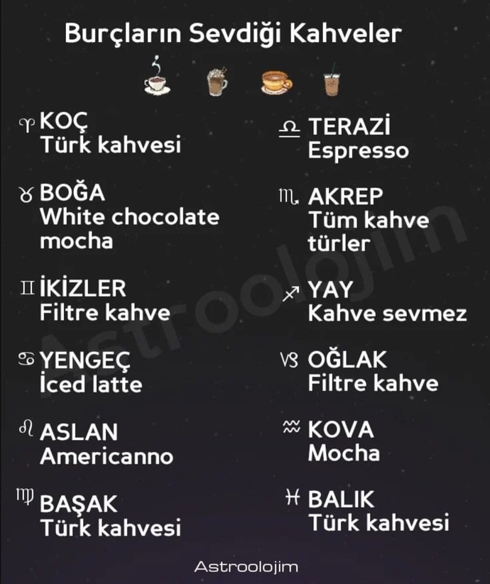 Burcuna göre senin en sevdiğin kahve ne?