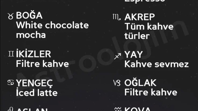 Burcuna göre senin en sevdiğin kahve ne?