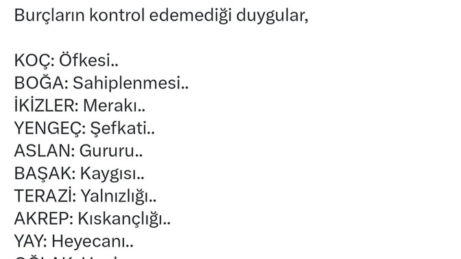 Burcuna göre kontrol edemediğin duygun nedir?