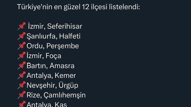 Türkiye'nin en iyi 12 ilçesi listelenmiş. Var mı içinde memleketiniz?