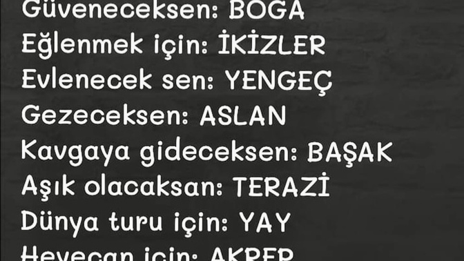 Sen hangi burcu seçiyorsun?