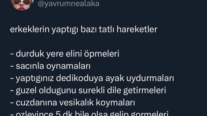 Size göre erkeklerin yaptığı bazı tatlı hareketler neler?