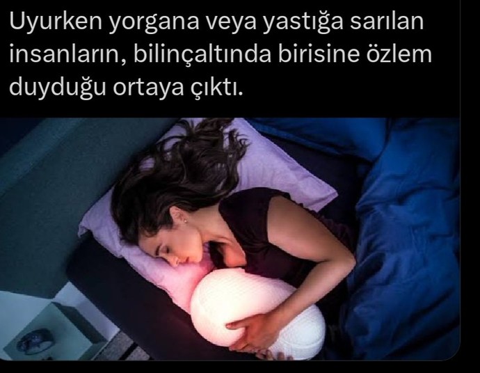 Uyurken yastığa ya da yorgana sarılıyor musunuz?