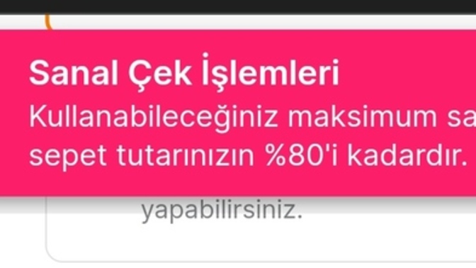 Migros da hediye çeki kullandığımda uyarı akıyorum neden acaba?