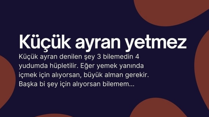 Yemeklerinizin yanına küçük boy ayran yetiyor mu?