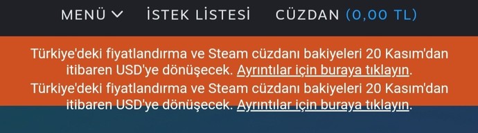 Türkiyede steam artık USD olacak ne düşünüyorsunuz?
