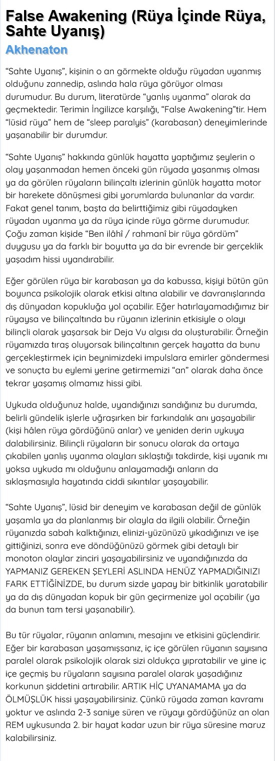 Rüyalarımı uyanınca halisülasyon olarak görüyorum?