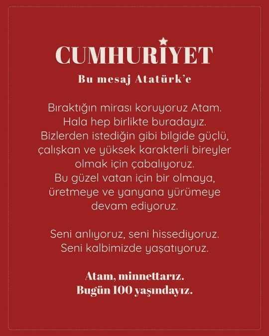 Senin Atatürke bir mesajın var mı?