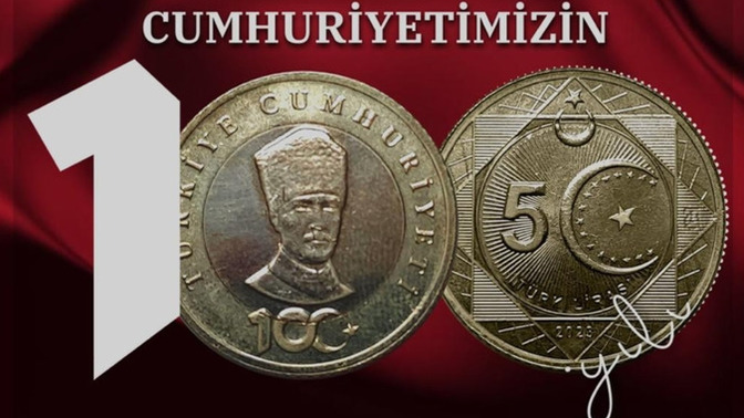 Darphane, Cumhuriyet'in 100. yılına özel 5 TL madeni para üretti! Sizce nasıl olmuş?