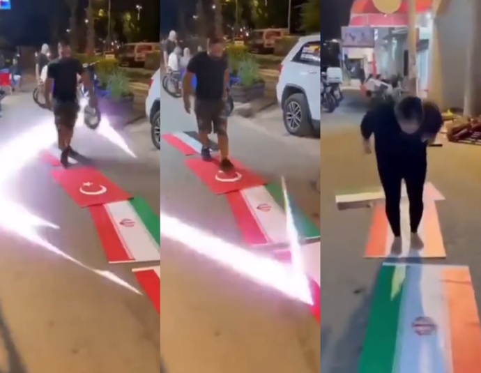 İsrailliler hedeflerinin sadece filistin olmadığını bayrakları tepeleyerek ve tükürerek gösteriyorlar.