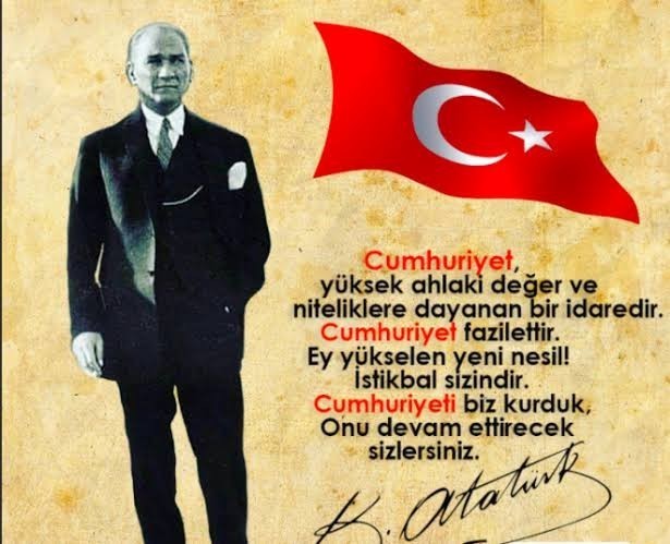 Haydi bu gün bizjm bayramımız. Bu gün cumhuriyet 100 yaşında. Peki siz bu güzel günümüz için bir cümle söyler misiniz?