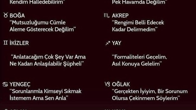 İyiyim diyen burçlar aslında neyi ima ederler?