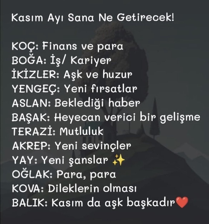 Burcunuza göre kasım ayı size ne getirecek?