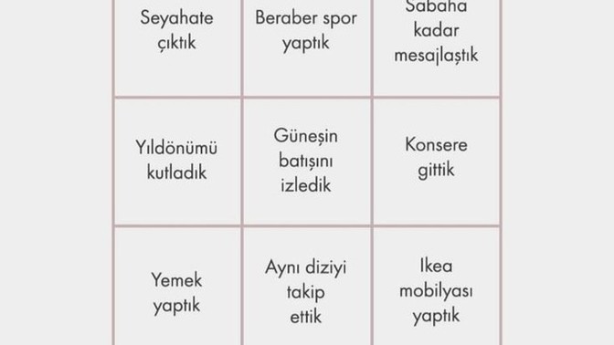 Sevgili ile yapılacaklar listesini tamamladınız mı?