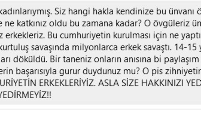 Cumhuriyet erkeklerin mi?