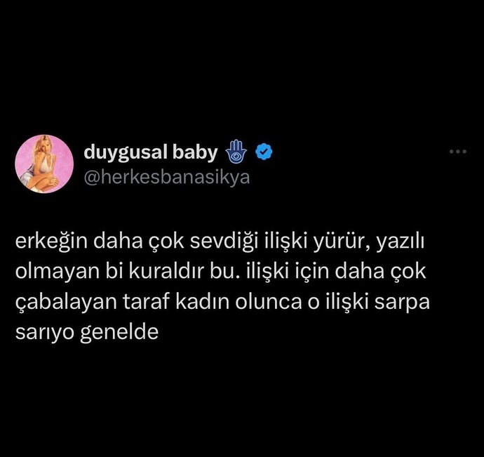 Sizce erkeğin daha çok sevdiği ilişki mi yürüyor?