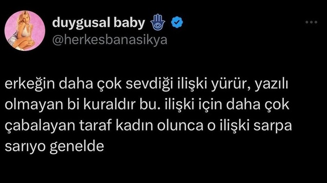 Sizce erkeğin daha çok sevdiği ilişki mi yürüyor?