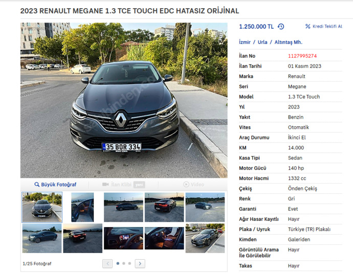 Bu devirde son model renault megane sedan alan zengin midir?
