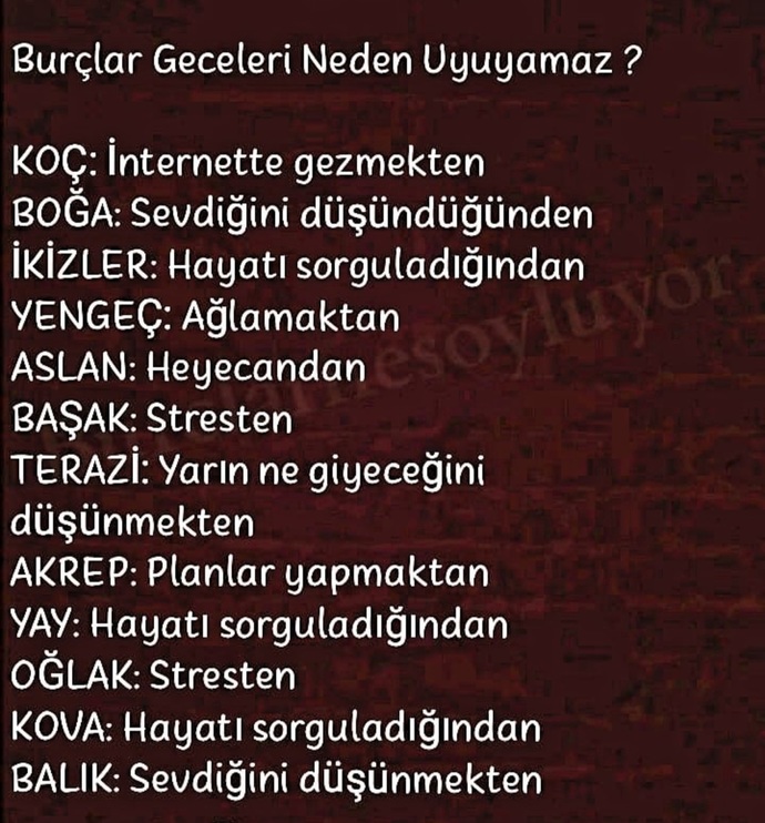 Burcuna göre geceleri neden uyumazsın?