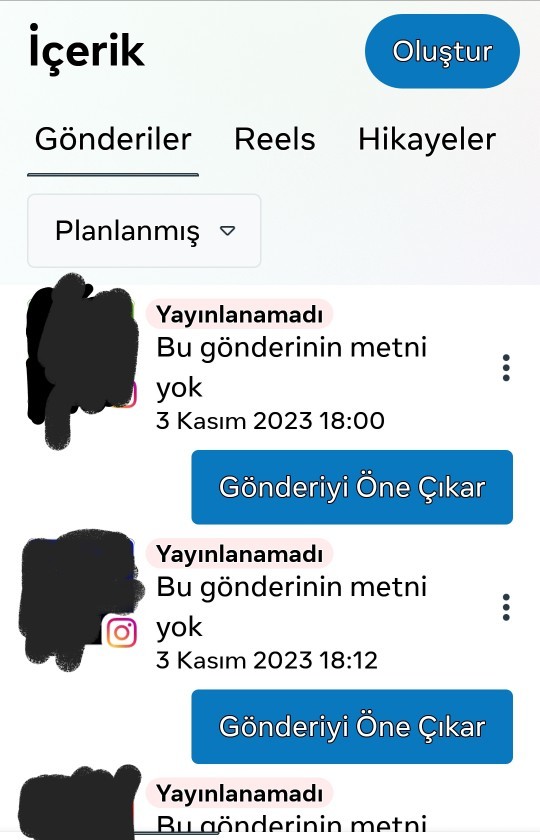 Meta Business Suiteta Instagram gönderileri planlanmıyor, nedenini bilen var mı?