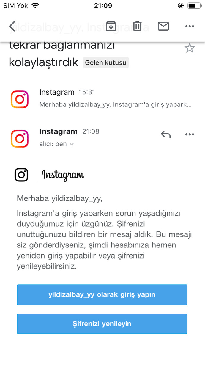 Birisi ınstagram hesabımla uğraşıyor