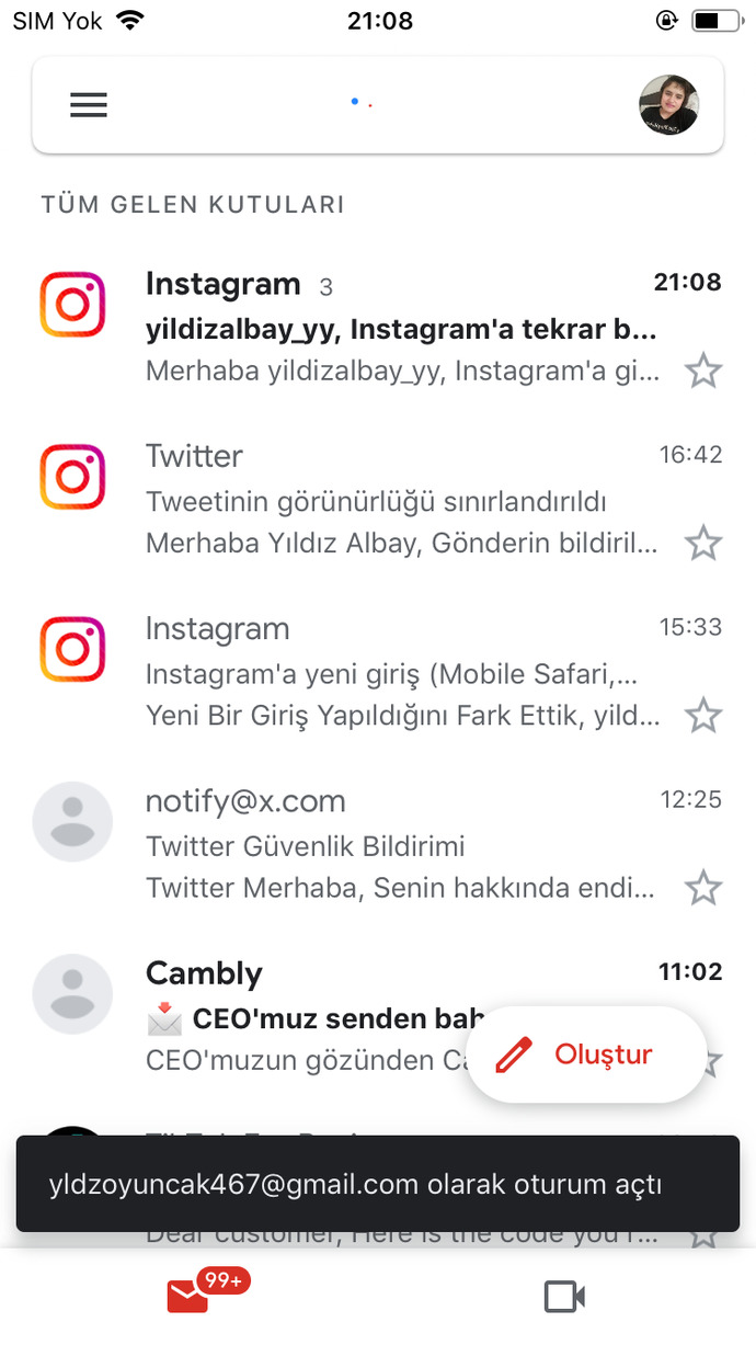 Şifre istemedim, bildirim geldi.