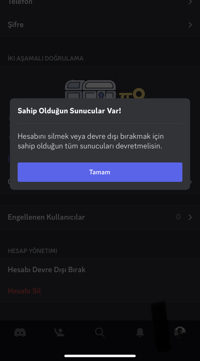 Discord hesabım neden silinmiyor?