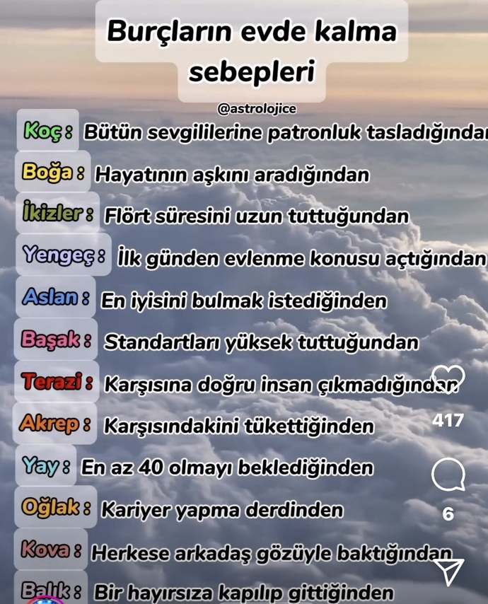 Burcuna göre neden evde kaldın?