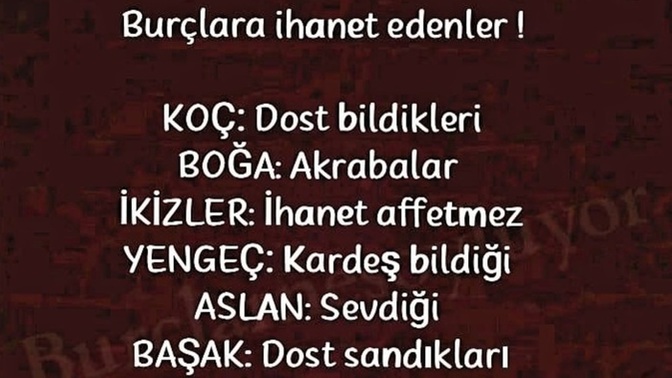 Burcuna göre size kim ihanet eder?