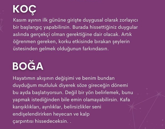 Kulak verin, Kasım ayında burçlarınız neler diyor?