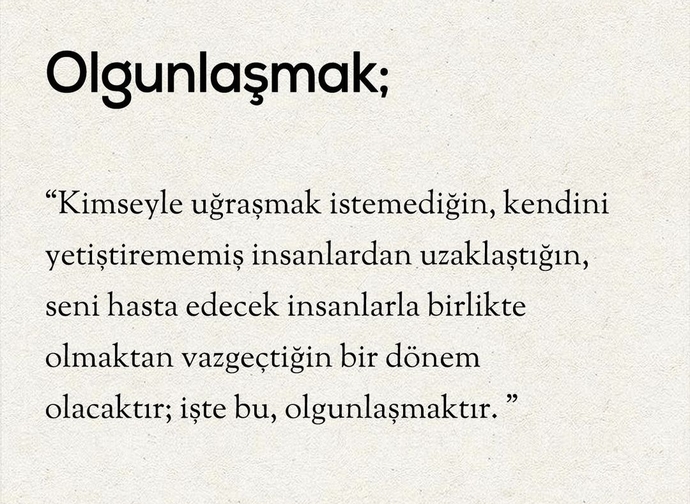 Ne zaman olgunlaştınız?