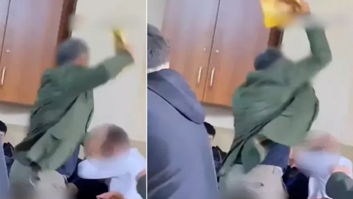 İstanbul’daki bir okulda öğrencisinin kafasını kitapla dövdü! Okuldayken öğretmeninizden dayak yiyor muydunuz?