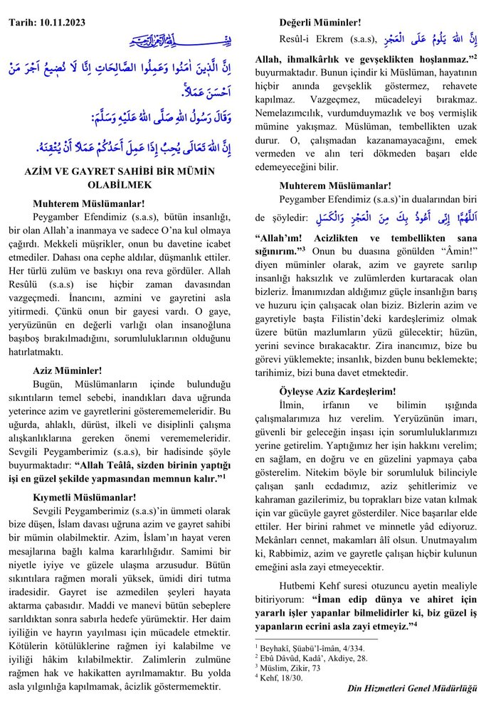 Diyanet, 85. ölüm yıldönümünde okunacak cuma hutbesinde yine Atatürk’e yer vermedi düşünceleriniz nelerdir?