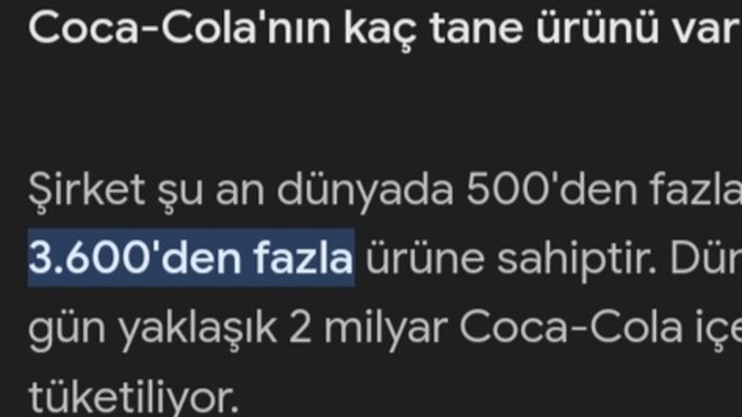Kuzenim Coca Cola'yı protesto ettiğini söyleyip damla su aldı. Bizim insanımız Coca Cola'nın neden tek markası olduğunu sanıyor?
