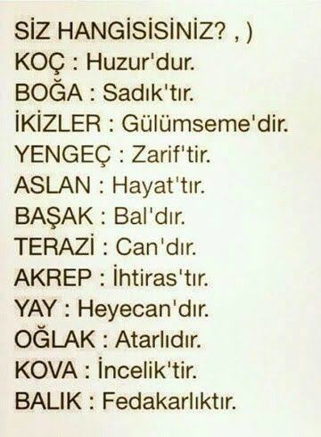 Burcunuza göre siz hangisisiniz?