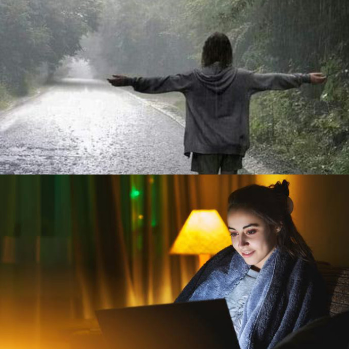 Yağmurlu havada yürüyüş yapmak mı, evde film izlemek mi?